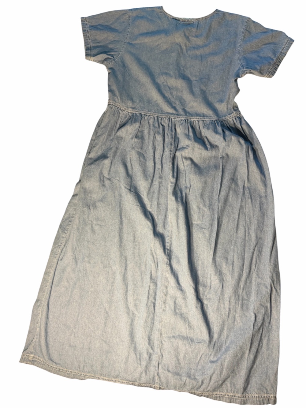 Disney | 90s Vintage Winnie the Pooh Embroidered Denim Maxi Dress Pockets Kid - Picture 2 of 11